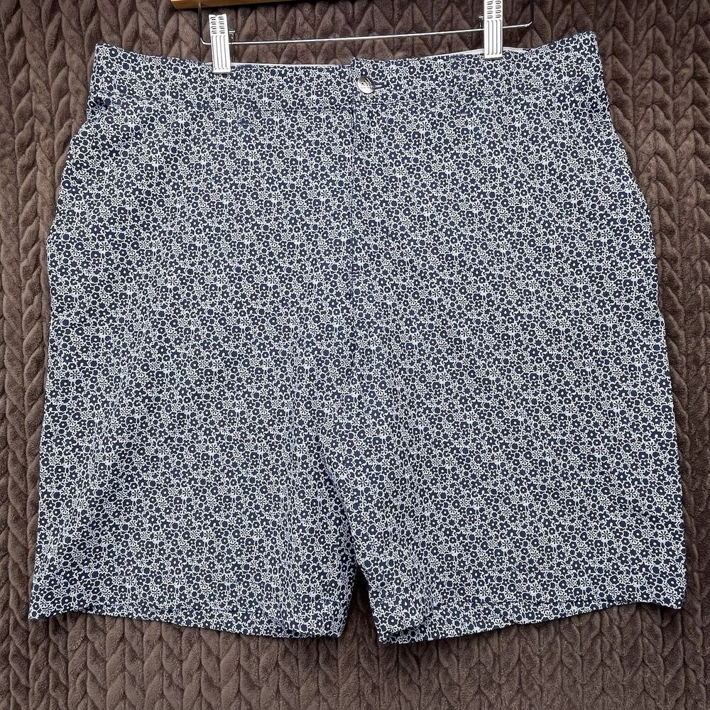 Adidas Ultimate 365 Golf Shorts Mens 36 Blue Floral 9" Inseam Stretch Wicking